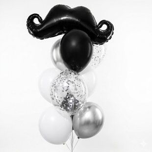 Набір гелієвих кульок для чоловіка Mustache (Вуса) M-0013 фото