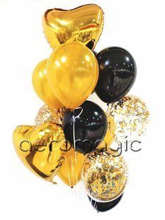 Набір гелієвих кульок Classic Gold&Black B-0138 фото