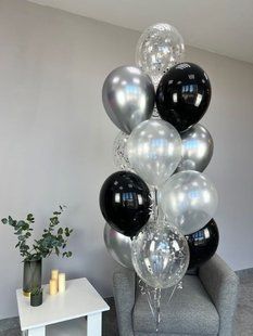 Набір із гелієвих кульок Black&Silver B-4353 фото