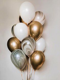 Набір кульок з гелієм Pearl, Gold & Agat F-5458 фото