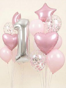 Набір кульок на 1 рік дівчинці pink beauty C-4415 фото